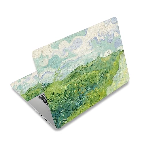 Laptop Skin Sticker Decal,12' 13' 13.3' 14' 15' 15.4' 15.6 inch Laptop Vinyl Skin Sticker Cover Art Protector Notebook PC (Free 2 Wrist Pad Included), Decorative Waterproof Removable, Green Theme