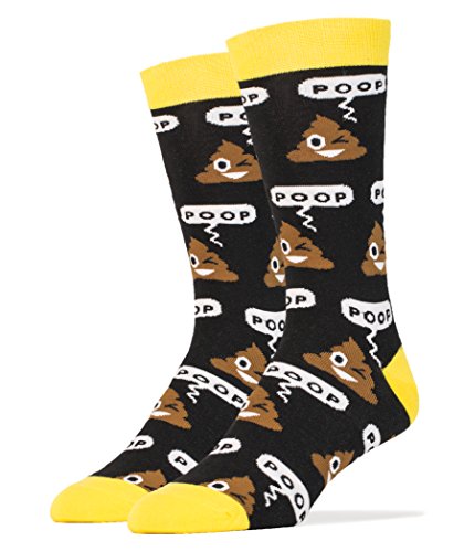 Oooh Yeah Men Luxury Combed Cotton Crew Socks - Poop Emoji sock size 10-13 shoe size 8-13