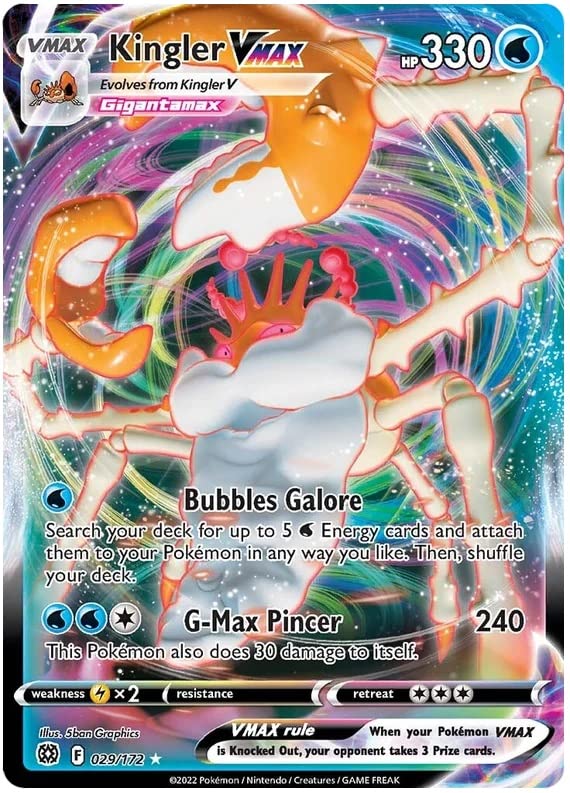 Kingler VMAX - 029/172 - Full Art Ultra Rare - Sword & Shield: Brilliant Stars
