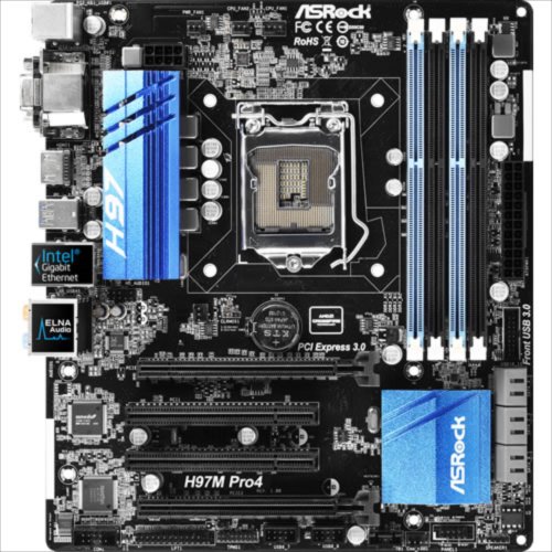 ASRock H97M Pro4 LGA 1150 Intel H97 HDMI SATA 6Gb/s USB 3 Micro ATX Motherboard