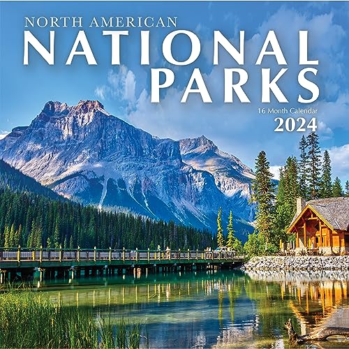 2024 National Parks Hangable Monthly Wall Calendar - 12' x 12” Open - Sturdy & Thick Large Full Page 16 Months - Nature Walks & Scenic Hiking Trail Travel Photography - Mountain Vacation Photo Gift