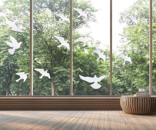 Anti-Collision Window Bird Stickers Decals Glass Door Protect and Save Bird Strikes (Clear)