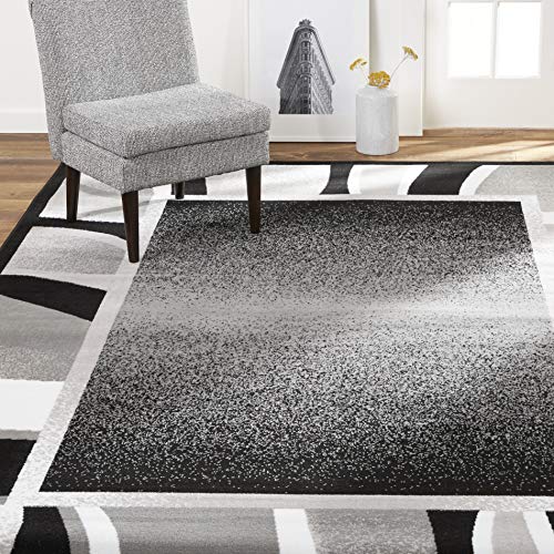 Home Dynamix Lyndhurst Rotana Modern Area Rug, Contemporary Black/Gray 5'2'x7'4'