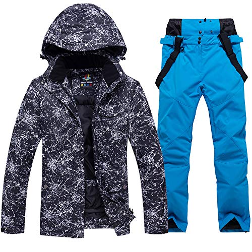 Fashion Women's High Waterproof Windproof Snowboard Colorful Printed Ski Jacket and Pants (styleK02,XL)