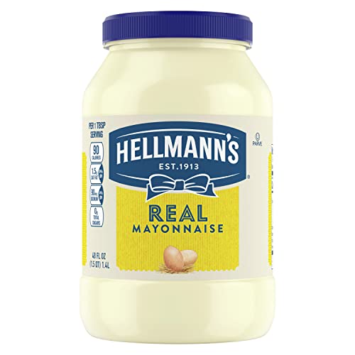 Hellmann's Real Mayonnaise Real Mayo For a Creamy Sandwich Spread or Condiment Gluten Free, Made With 100% Cage-Free Eggs 48 oz