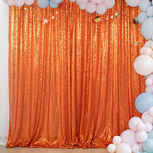 ShinyBeauty Photobooth Backdrop 4FTx7FT Orange Sequin backdrops, Wedding backdrops, Party Decoration, Sequin Curtains, Sequin Photo Booth Backdrop