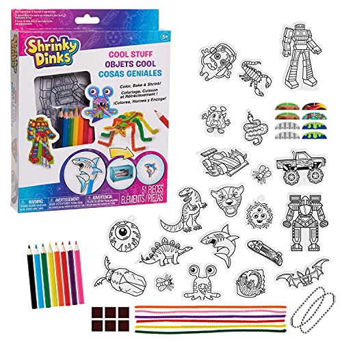 Shrinky Dinks Cool Stuff Activity Set, 51-piece set, Kids Art and Craft Activity Set, Kids Toys for Ages 5 Up by Just Play
