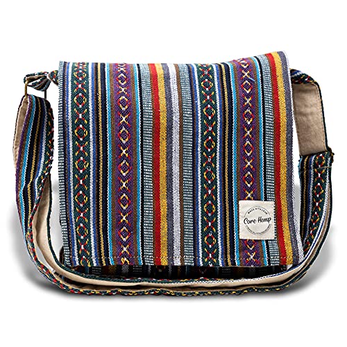 Core Hemp Crossbody Messenger Bag - Handmade In Nepal - Over-the-Shoulder Sling Bag - Unisex