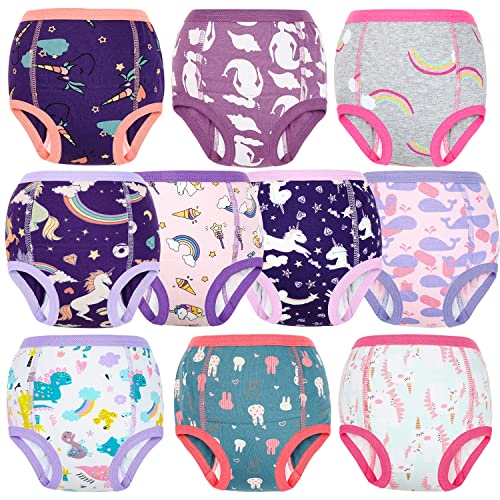 MooMoo Baby Potty Training Underwear 10 Packs Absorbent Toddler Training Pants for Boys and Girls Cotton 4T