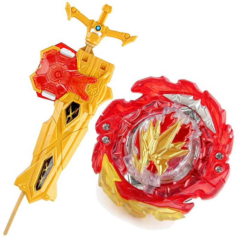MECHGYRO Bey Burst Blade Blade Toy Set Metal Fusion Sword Launcher LR Gyro B-203-01 Super Hyperion MR.Tp.Xp-2 Bey Battling Top Toys Left Right Launcher Grip Bay Blades 8-12 Play Game Set Gift for Boys