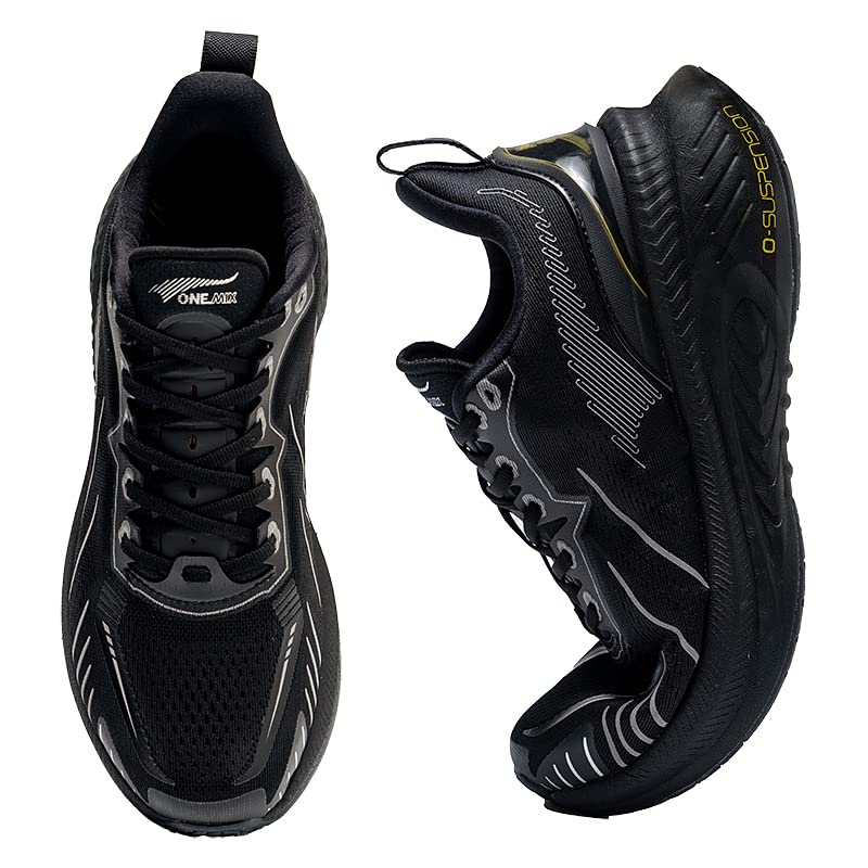 Mens Workout Shoes for Gym Lifting Cross Trainer Comfortable Crossfit Wide Toe Box Athletic Sports Running Shoes Black Size US Men 9.5