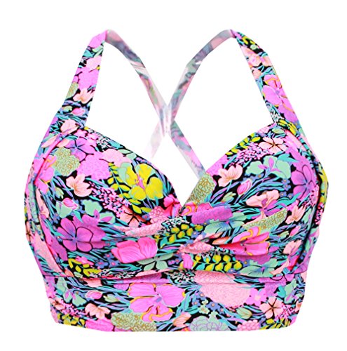 Back Cross Push Up Swimsuits for Women Adjustable Vintage Bikini Sports Bra-TX802-FL2