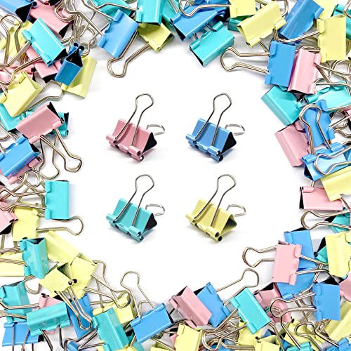 Ykimok 120 Pcs Colored Binder Clips, 3/4inch(19mm), Small Size for Office Supplies, 4 Vibrant Colors