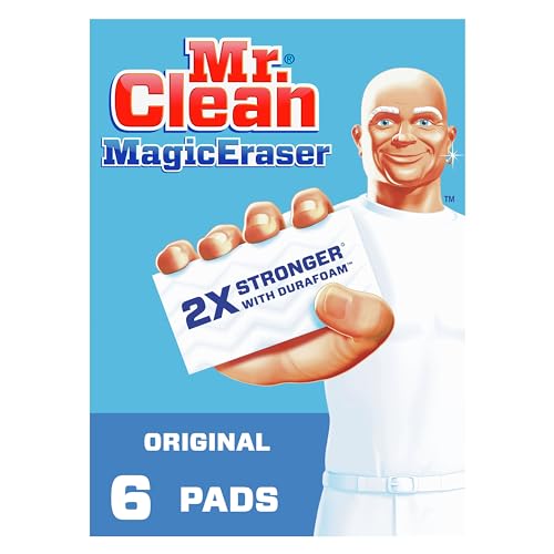 Mr. Clean Magic Eraser, Shoe, Bathroom, Oven, and Shower Cleaner, Cleaning Pads with Durafoam, 6 Count