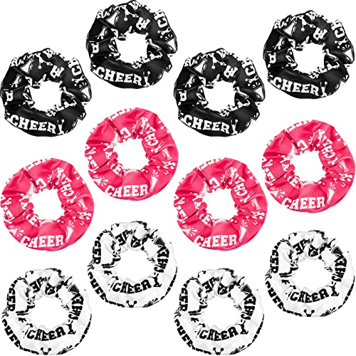 12 Pcs Cheer Scrunchies for Girls Cheer Hair Accessories Cheerleading Head Bands Elastic Scrunchies for Girls Cheerleaders Cute Scrunchies for Cheer Teams Birthday Party
