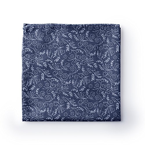 Jacob Alexander Men's Floral Pocket Square Handkerchief - Slate Blue