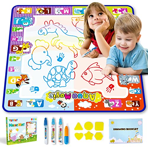 YEEBAY Water Doodle Mat,Learing Toys for 3,4 Year Old Girls/Boys - Mess Free Painting Writing Doodle Activity Mat - Ideal Gifts for Aged 3+ Toddler, Kids
