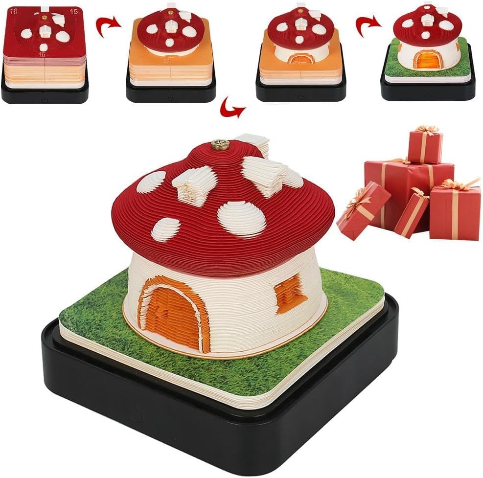 Time Piece Calendar,2024 Desk Calendar With LED Lights,Creative 3D Calendar DIY Paper Carving Artsy Pads Desktop Decoration House Sculpture Gift