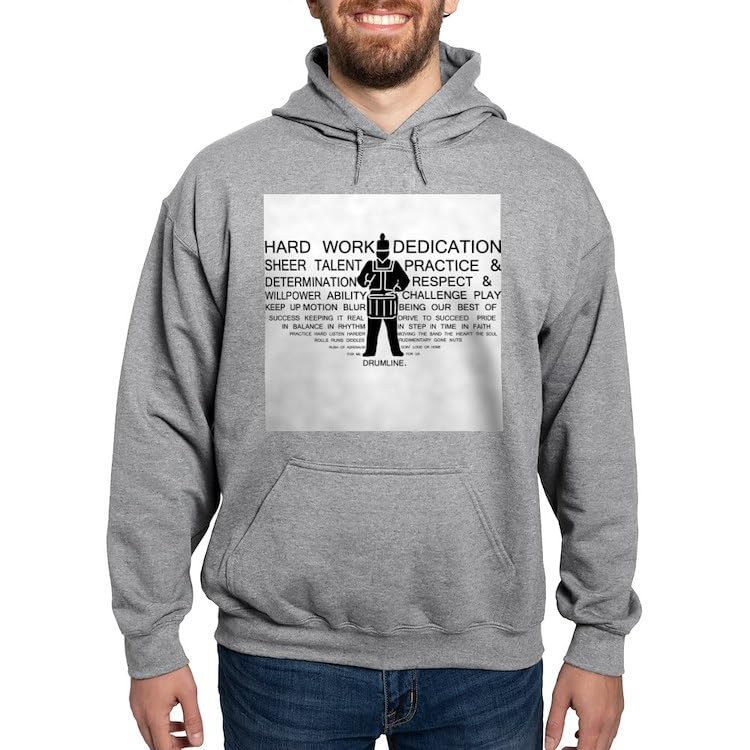CafePress Drumline Spirit Hooded Sweatshirt Pullover Hoodie, Classic & Comfortable Hooded Sweatshirt Graphite Gray