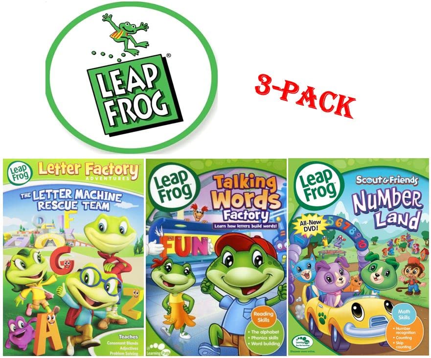 LeapFrog: Learning DVD Set - LeapFrog Letter Factory Adventures - The Letter Machine Rescue Team / Numberland / Talking Words Factory [DVD, Region 1]