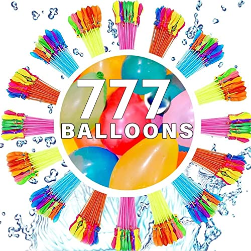 Water Balloons Quick Fill 777 Pack Self Sealing Instant Biodegradable Water Balloon for Kids Refillable Summer Splash Fun Party Games for Swimming Pool Outdoor Parties