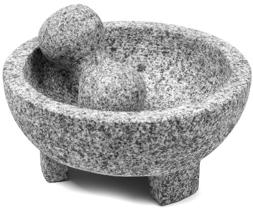 IMUSA USA Super Heavy Traditional Granite Molcajete Spice Grinder, 8-Inch, Gray, 8