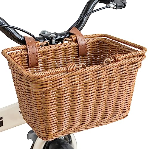 GRANNY SAYS Bike Baskets for Kids, Bicycle Bike Baskets, Small Wicker Basket for Bike, 9¾' x 7' x 6', Brown