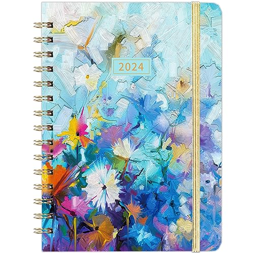 2024 Planner - Planner 2024, January 2024 - December 2024, 2024 Planner Weekly and Monthly with Tabs, 6.3’’ × 8.4’’, Inner Pocket, Hardcover, Elastic Closure, Perfect for Organization