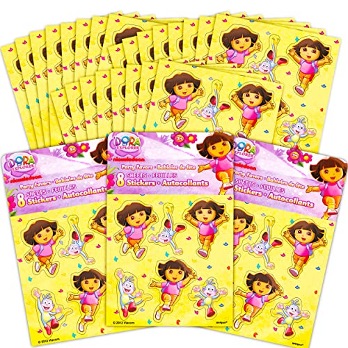 Dora The Explorer Party Favors Stickers Pack ~ 24 Dora Sticker Sheets, Over 140 Stickers Total (Dora The Explorer Party Supplies)