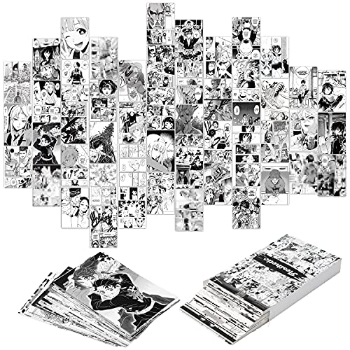 TICIAGA 50PCS Anime Panel Aesthetic Pictures Wall Collage Kit, Anime Style Photo Collection Dorm Decor for Teens&Young Adults, Wall Prints Kit, Small Posters for Room Bedroom Aesthetic
