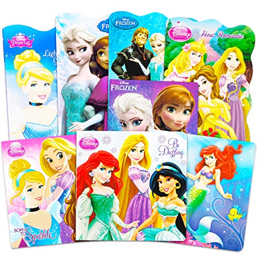 Disney Princess Board Books Super Set ~ 7 Pack Disney Princess and Disney Frozen Books for Toddlers