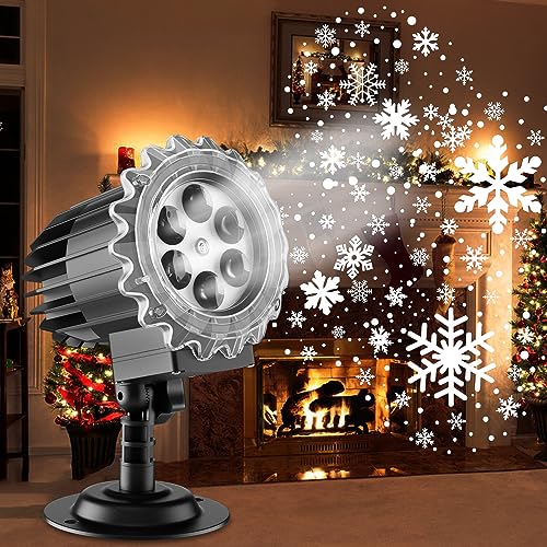 Christmas Snowfall Projector Lights, MILPROX Indoor Outdoor Holiday Snowflake Projector Lights, Clear Rotating Snow Falling Lamp for Halloween Xmas Party Garden Landscape Decoration（Snow Spots）