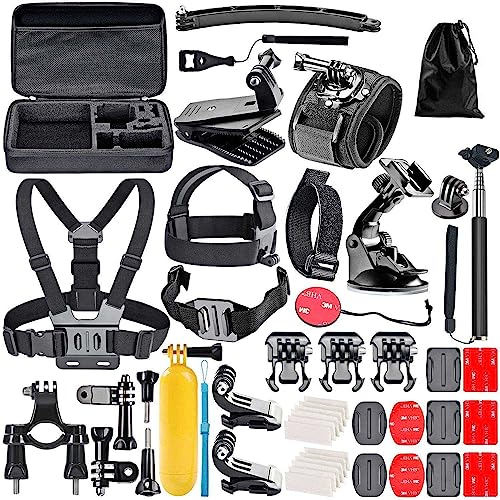 Navitech 50-in-1 Action Camera Accessories Combo KIt with EVA Case Compatible with Innovv C1 | C2 | C3 | C4 Mini Action Cam