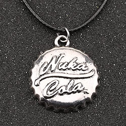 Fallout 3 Fall out 4 Nuka Cola Necklace Drink Bottle Cap Vintage Antique Copper Bronze Silver Color Pendant Jewelry Wholesale (Antique Silver Plated)
