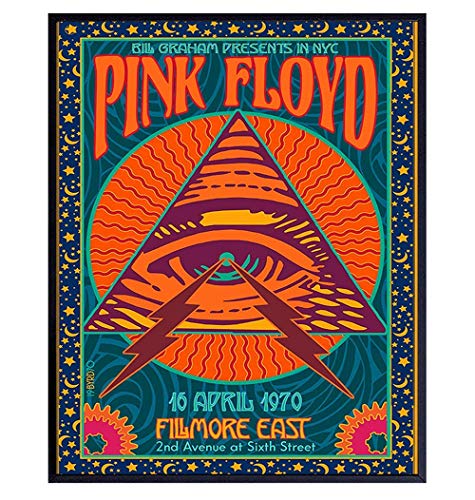 Concert Posters - 8x10 Retro Vintage Music Poster - Pshycadellic Room - Wall Art for Teen Room Decor, Bedroom, Dorm - Music Gifts - Comfortably Numb, Dark Side of the Moon - Trippy Wall Decor