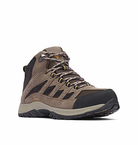 Columbia Men's Crestwood Mid Waterproof Hiking Boot, Breathable, High-Traction Grip, 11 Regular US, cordovan, squash