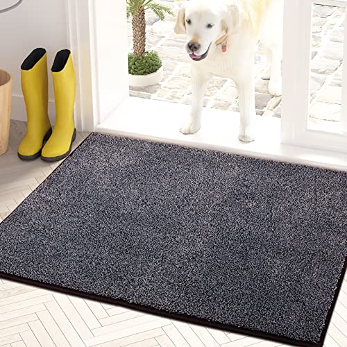 PURRUGS Dirt Trapper Indoor Door Mat 20' x 31.5', Non-Slip Machine Washable Entrance Rug, Shoes Scraper, Dog Door Mat, Super Absorbent Welcome mat for Front Door, Entry, Muddy Wet Shoes and Paws