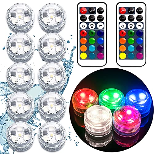 Mini Submersible LED Lights, Waterproof LED Tea Lights Candle with Remote Battery Operated,RGB Color Changing for Vase Home Party Wedding Table Centerpieces