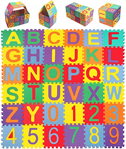 StillCool Baby Foam Play Mat, 36 Tiles Kid's Puzzle-Exercise Play Mat with Alphabet and Numbers