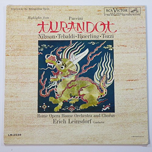Puccini: Turandot (Highlights) / Rome Opera House Orchestra and Chorus, Erich Leinsdorf Conductor