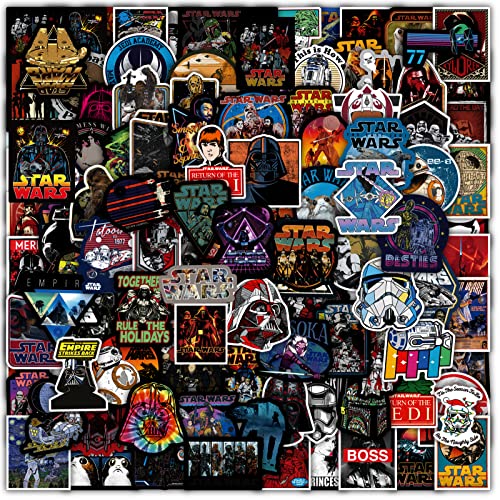 108 PCS Stickers for Star War to Girls Teens Boys,Cute Stickers for Water Bottles,Vinyl Waterproof Decals for Laptop,Bumper,Skateboard,Cartoon Sticker Gifts