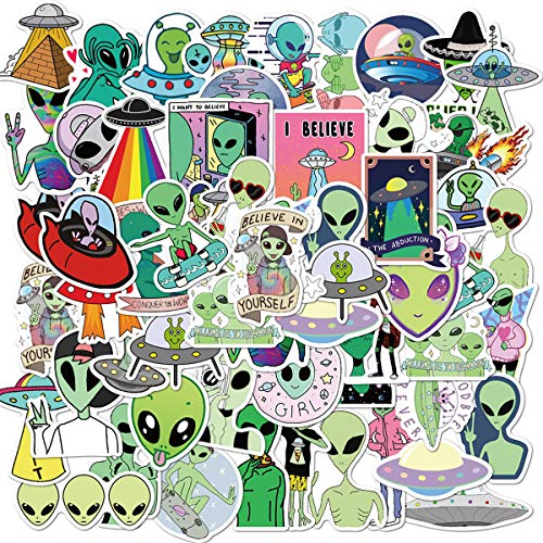 Cool Mysterious Alien Stickers, Waterproof Laptop Stickers, Vinyl Stickers, Water Bottle Bike Bumper Luggage Skateboard Graffiti, Best Gift for Kids,Children,Teen (Alien Creature)