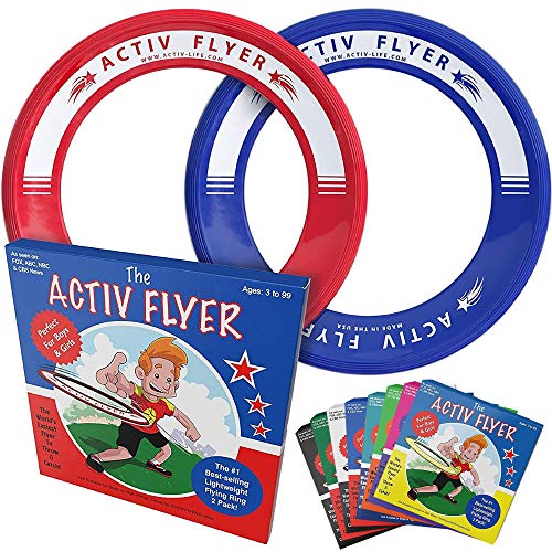 Activ Life Kid’s Flying Rings, 2 Pack, Blue/Red, for Boys and Girls, for Kids, Fun Outdoor Ideas, Play Outside Disc Games