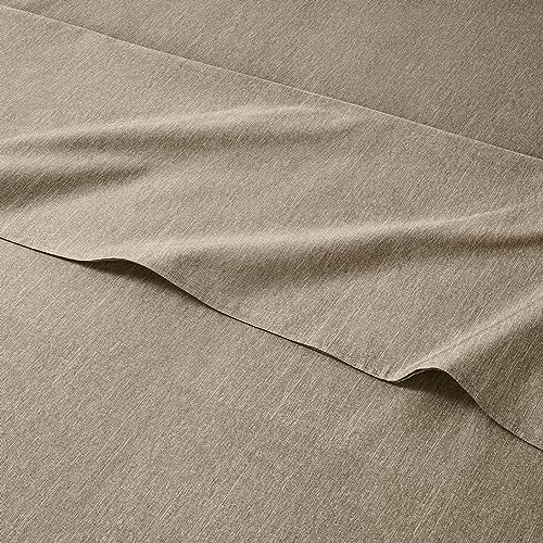 Full Size 4 Piece Sheet Set - Comfy Breathable & Cooling Sheets - Hotel Luxury Bed Sheets for Women & Men - Deep Pockets, Easy-Fit, Soft & Wrinkle Free Sheets - Heathered Beige Oeko-Tex Bed Sheet Set