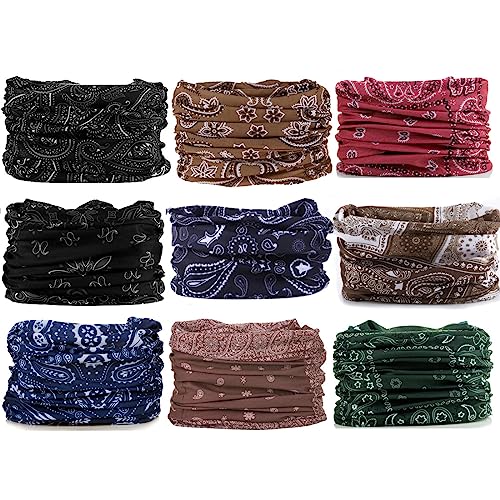 MOXBEST Neck Gaiter Seamless Face Bandana Shield Multipurpose Mask Tube Headband Magic Scarf Balaclava for Men and Women, Black