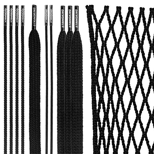 StringKing Grizzly 2 Goalie Lacrosse Mesh Kit (Black, 2s (Semi-Soft))