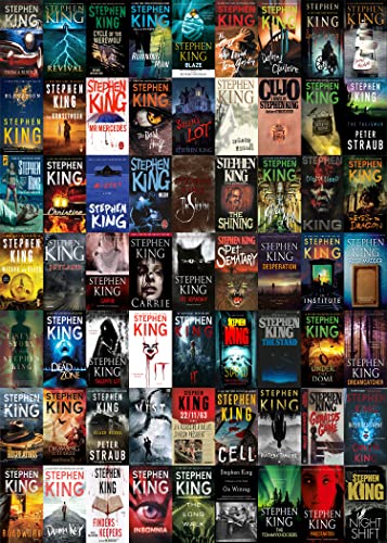 Stephen King Books Puzzles for Adults 1000 Pieces and Up, Murder Mystery Puzzle of Best Stephen King Novels, Horror Movie Puzzles, Literary Jigsaw Puzzle Scary as Horror Decor
