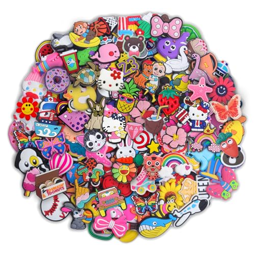 30 PCS Non-Repeat Random Charms Compatibal with Croc Shoes, Shoe Decoration Charms for Girls Kids Boys Women
