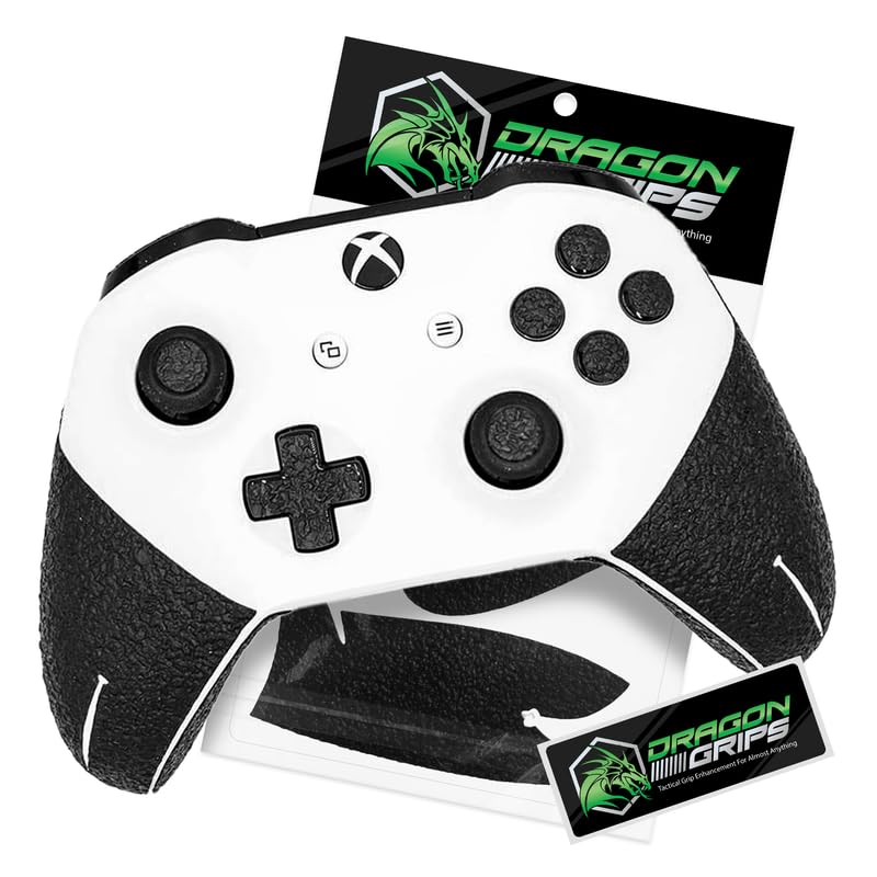 Dragon Grips Xbox Controller Grips, 1 Sheet Black Non-Slip Textured Rubber Grip Tape for Xbox One Controller Decal, Xbox One Elite Controller Grips, Including Thumb Stick, Triggers, Buttons, D-pad