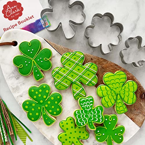 Shamrock Cookie Cutters 3-Pc. Set Made in the USA by Ann Clark, Mini, Medium, and Large Shamrock